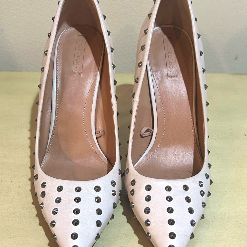 Zara BLUSH HEEL W/ METAL STUDS